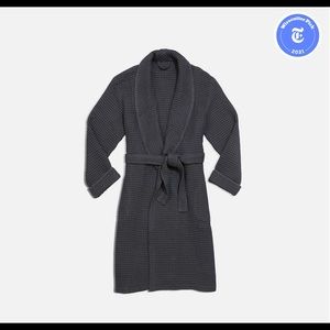 Brooklinen Waffle Cotton Robe Graphite New